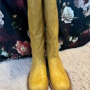 Amazon Yellow Heeled Boots for Women